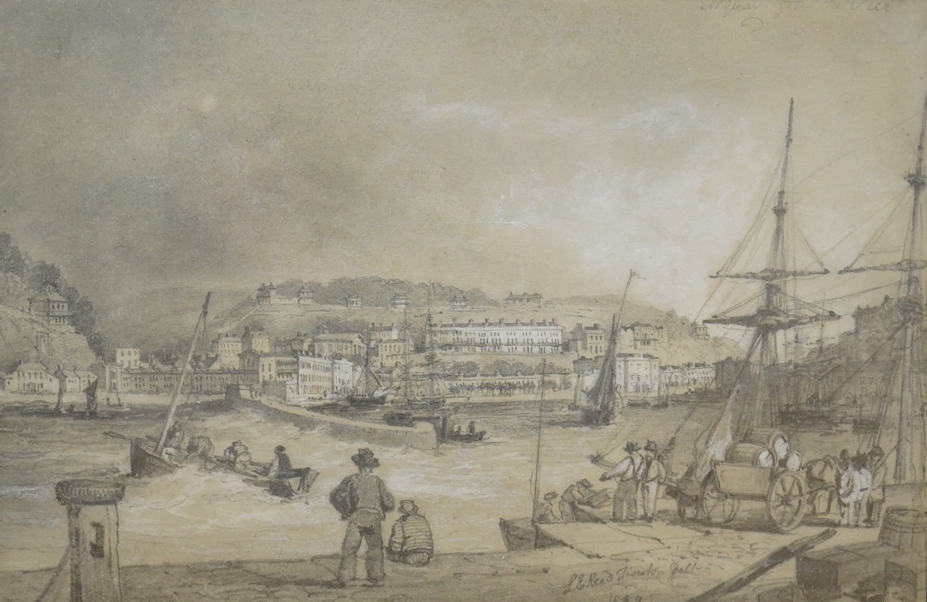 L.E. Reed, pencil and chalk, Torquay Harbour, 1839, together with Hagop K. Kasparian, watercolour, The River Ouse at Lewes, each signed, largest 16.5 x 25cm. Condition - fair to good